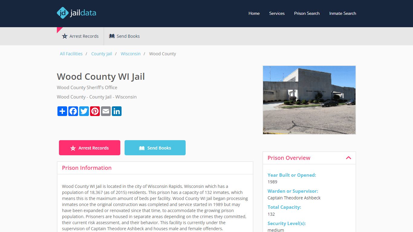 Wood County WI Jail Inmate Search and Prisoner Info - Wisconsin Rapids, WI