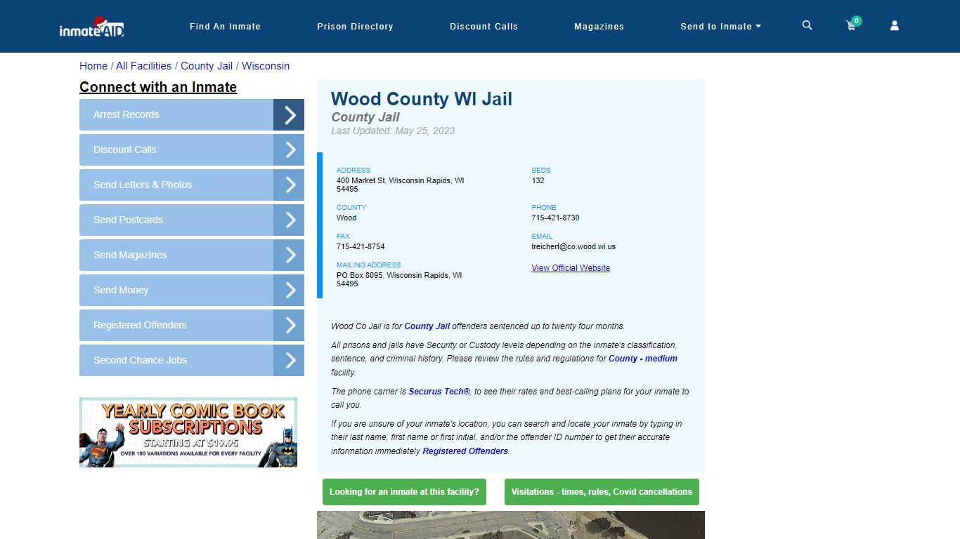 Wood County WI Jail - Inmate Locator - Wisconsin Rapids, WI