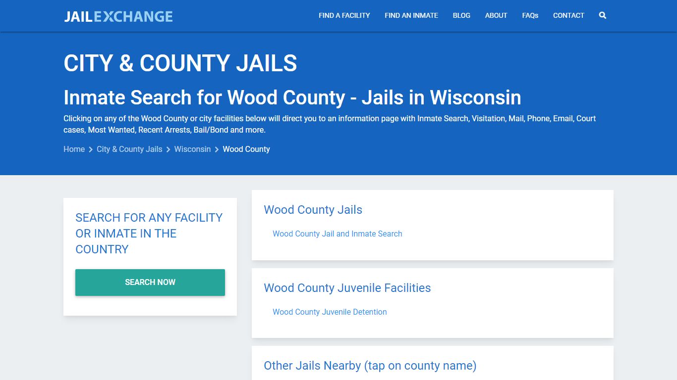 Inmate Search for Wood County | Jails in Wisconsin - Jail Exchange